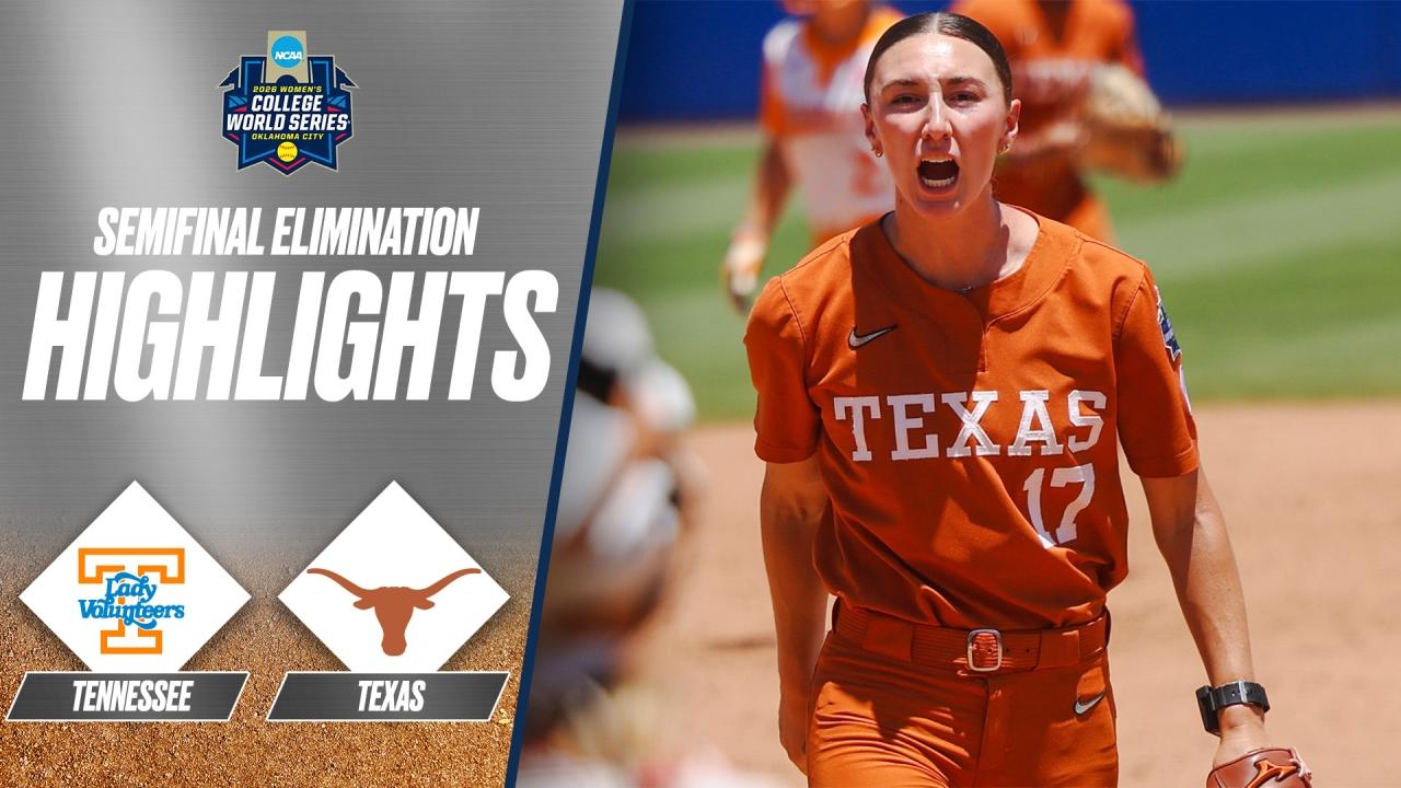 Texas vs. Tennessee: 2026 Women's College World Series semifinal elimination | Extended highlights