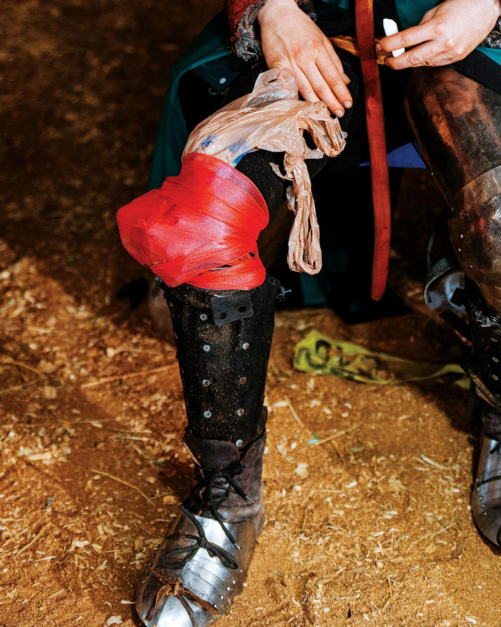 closeup photo of iced knee