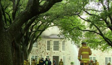 Firefighter fell through ceiling while fighting blaze in the attic of a home, Allen Fire Department says