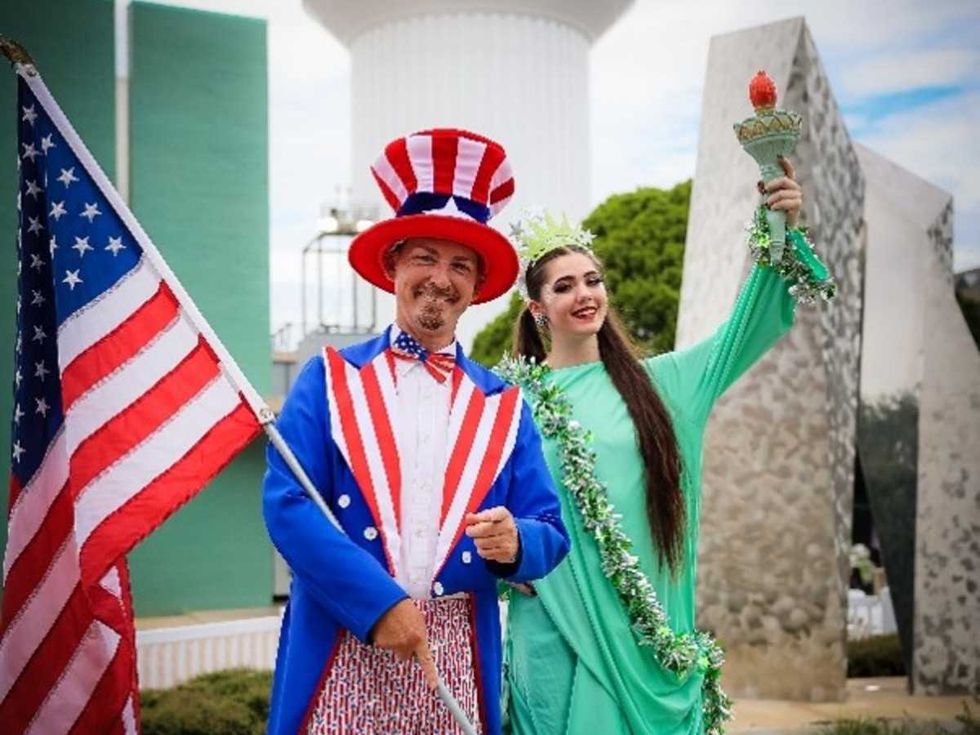 Uncle Sam and Lady Liberty at Kick It in Addison