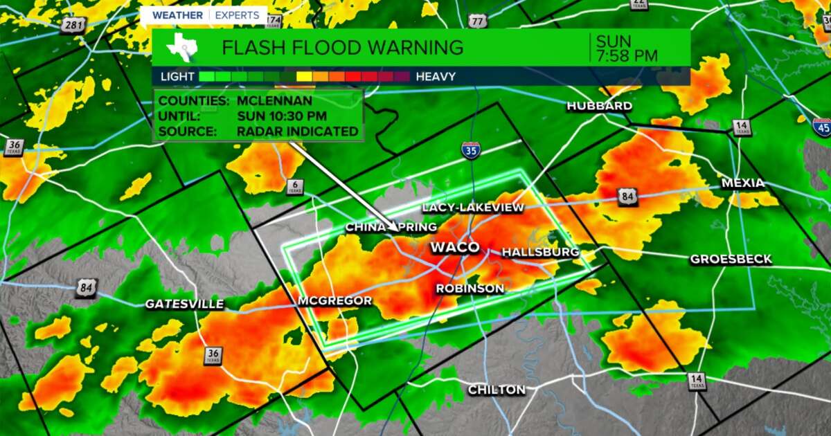 Multiple Flash Flood Warnings issued for Central Texas tonight