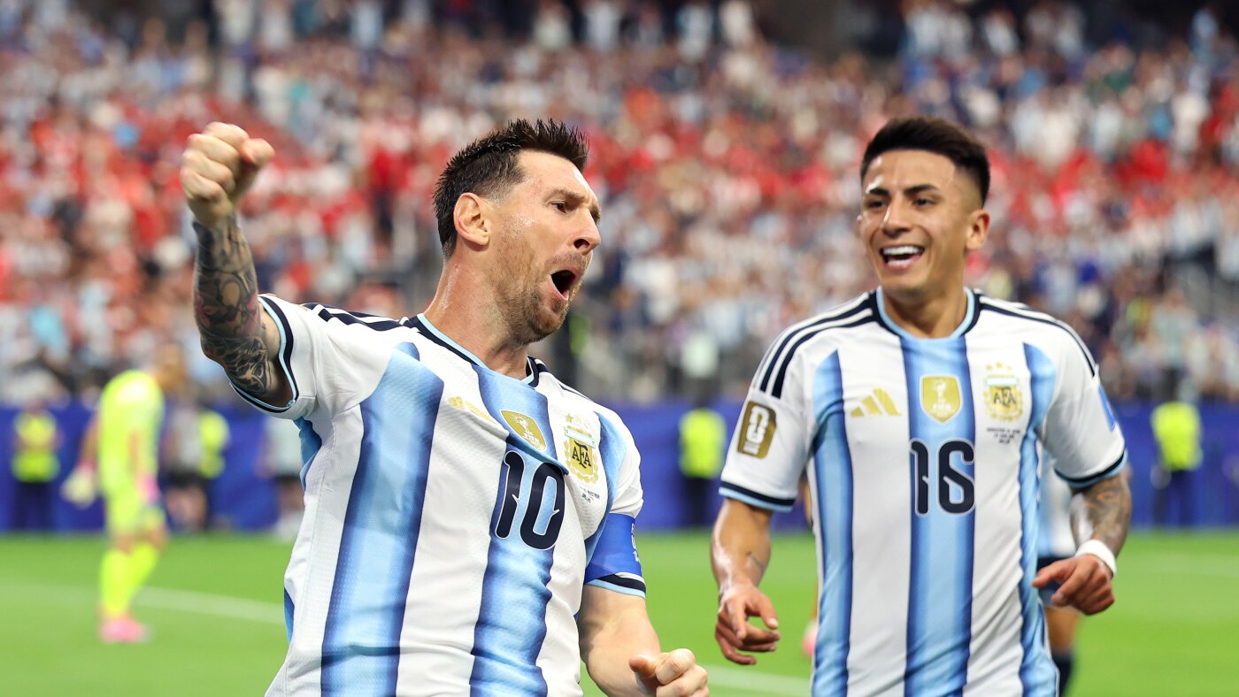 Argentina's Lionel Messi sets World Cup scoring record : NPR
