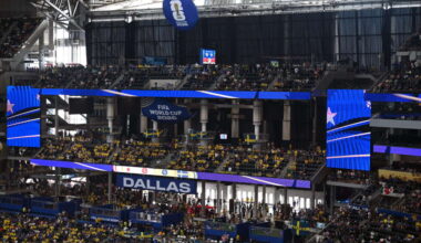 Curtains go up at AT&T Stadium for the World Cup