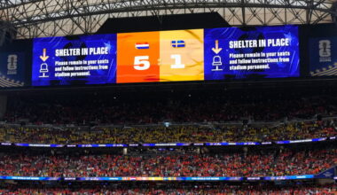 Fans told to shelter in place after Netherlands' 5-1 win over Sweden in Houston due to lightning