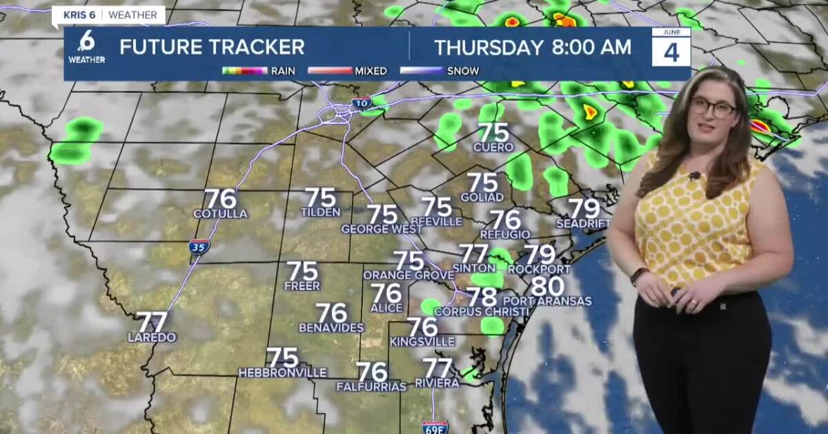 THURSDAY FORECAST: Get ready for another round of rainfall for the Coastal Bend