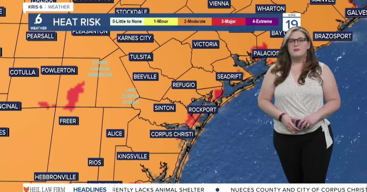 Heat Advisories on deck for a steamy Juneteenth across the Coastal Bend