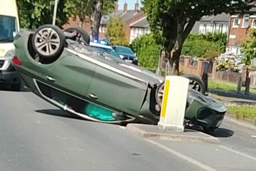 The car overturned during the crash Pic: DTSAudits