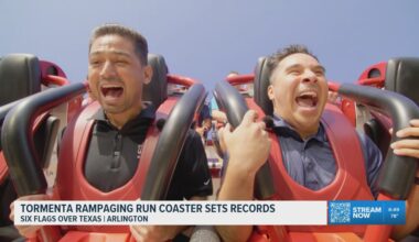 Six Flags over Texas debuts record-breaking 'Tormenta Rampaging Run' roller coaster