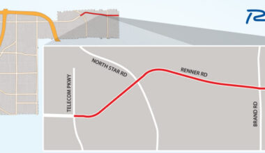 Map of Renner Road between Telecom Parkway and Murphy Road