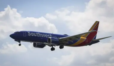 A Southwest Airlines aircraft heads toward in Dallas Love Field.