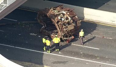 Large metal object shuts down southbound DNT at I-635