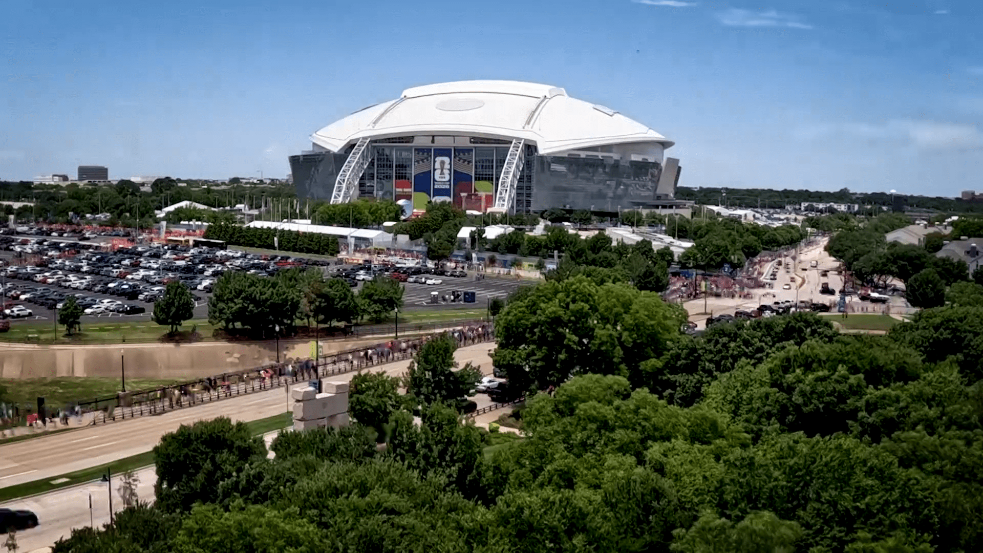 Image of Dallas Stadium as fans left the World Cup match.