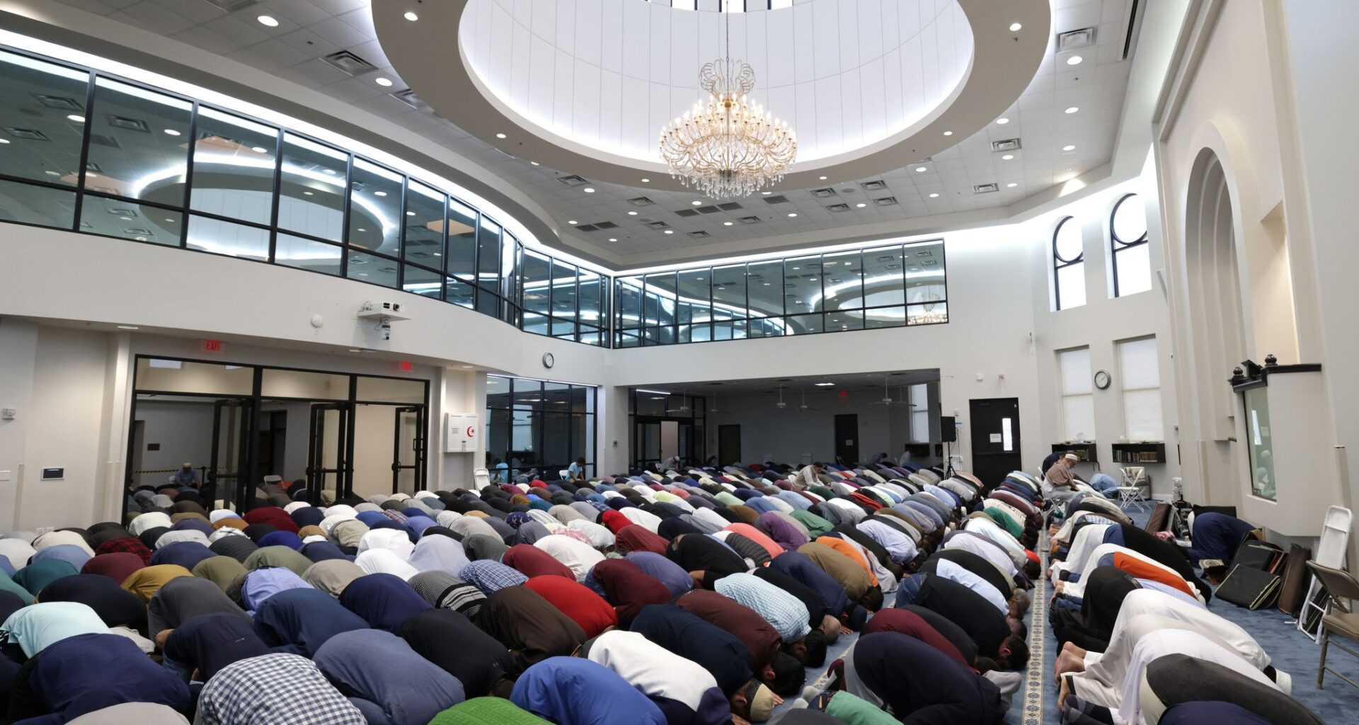 Members of the community hold a daily prayer service at the East Plano Islamic Center in Plano, TX, on Apr 8, 2024. (Jason Janik/Special Contributor)