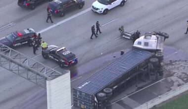 Fiery Katy Freeway crash kills 2 after 18-wheeler rolls onto car