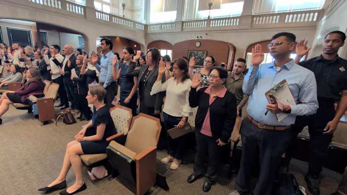 San Antonio firefighter among 48 people from 16 countries sworn in as new U.S. citizens