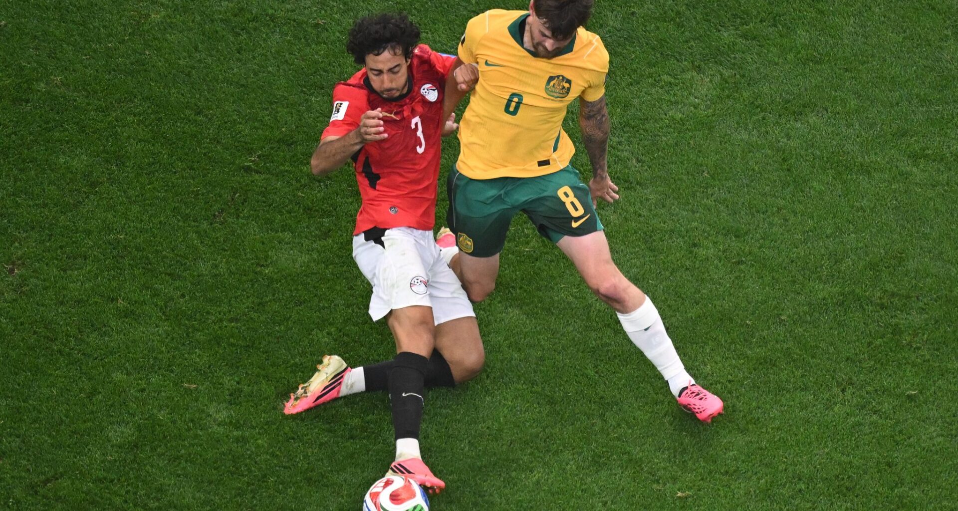 Egypt and Australia head to extra time at the World Cup after playing to a 1-1 draw in regulation