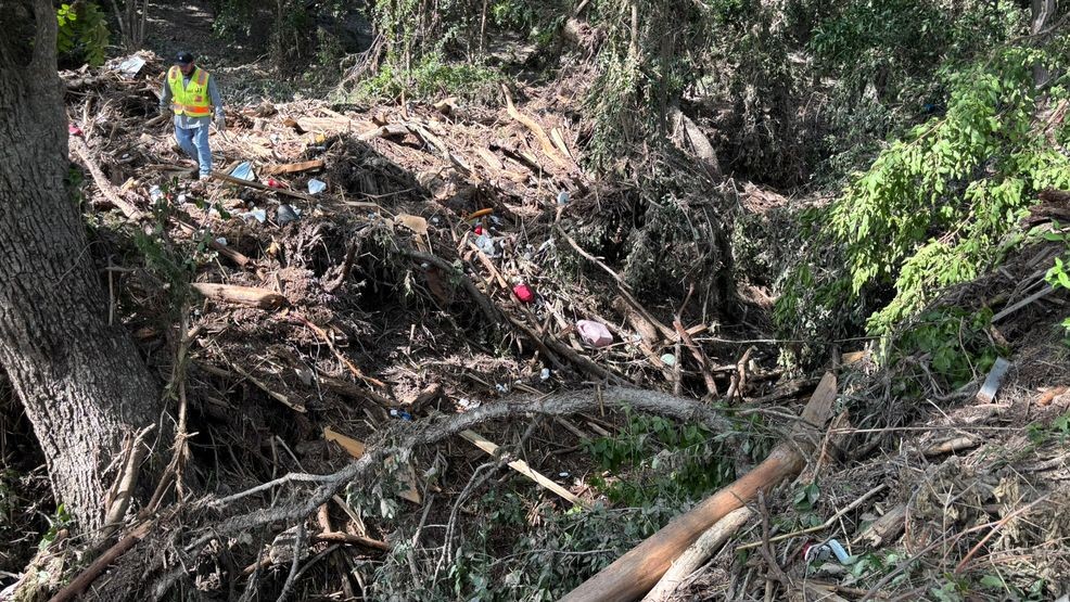 Post-flood view of Camp CAMP's riverfront (Courtesy Brandon Briery)