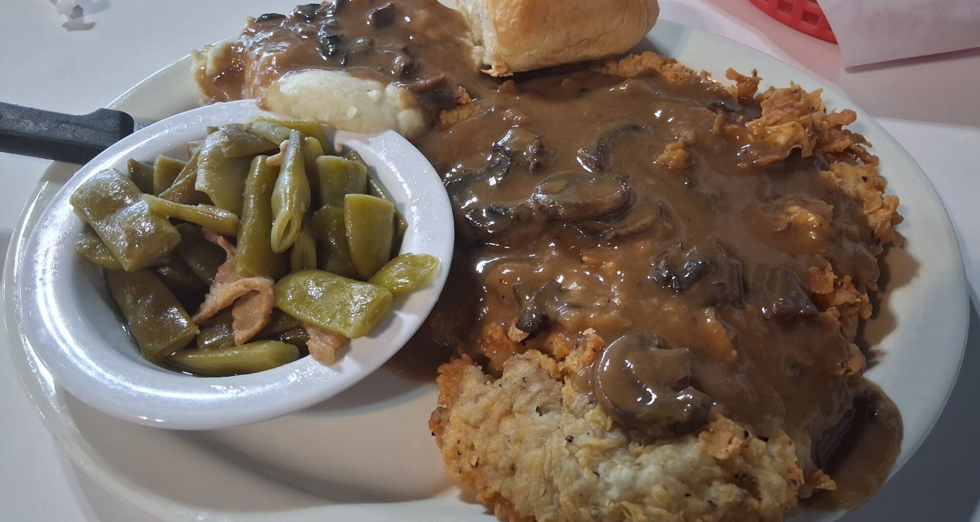 Chicken-fried steak at Mama's Home Cooking in Burnet, Texas.