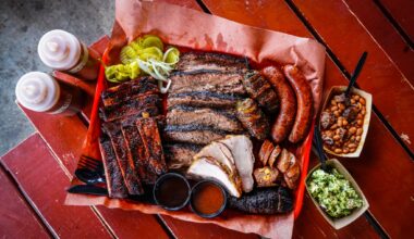 The Original Roy Hutchins Barbecue meat platter.