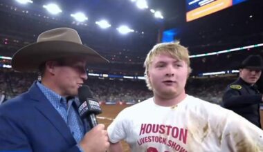 Klein Oak junior begins journey to raise first show heifer after winning Houston Rodeo calf scramble