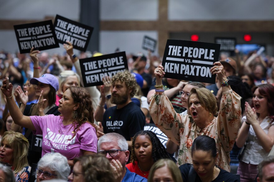 Thousands cheer as James Talarico, candidate for U.S. Senate, speaks at a rally Monday, June 1, 2026, in Plano.