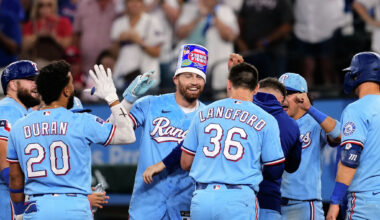 Heroics of Higashioka, Nimmo send Rangers into break with walk-off win