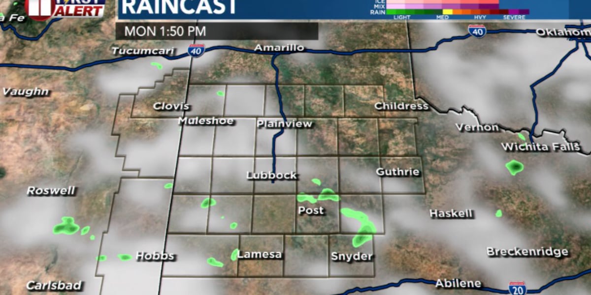 Cooler afternoons this week, daily slim chances for showers, thunderstorms