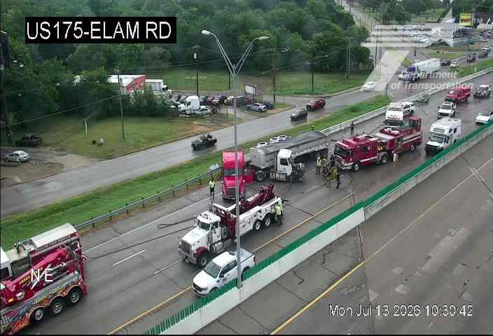 Hazmat response follows semi-truck crash that closes US 175 in Dallas