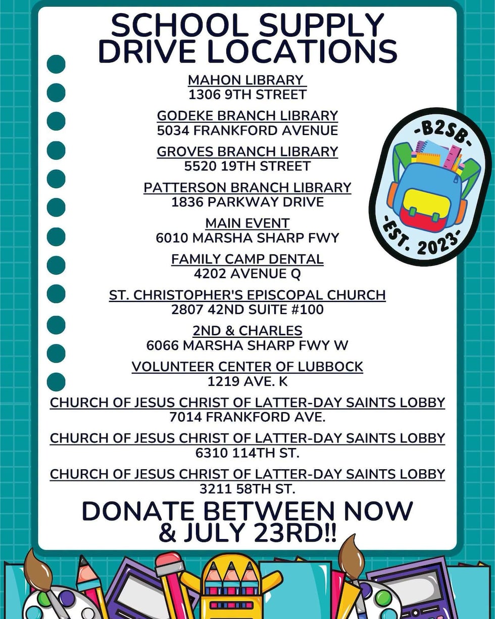 The City of Lubbock is teaming up with local businesses and civic organizations to collect new...