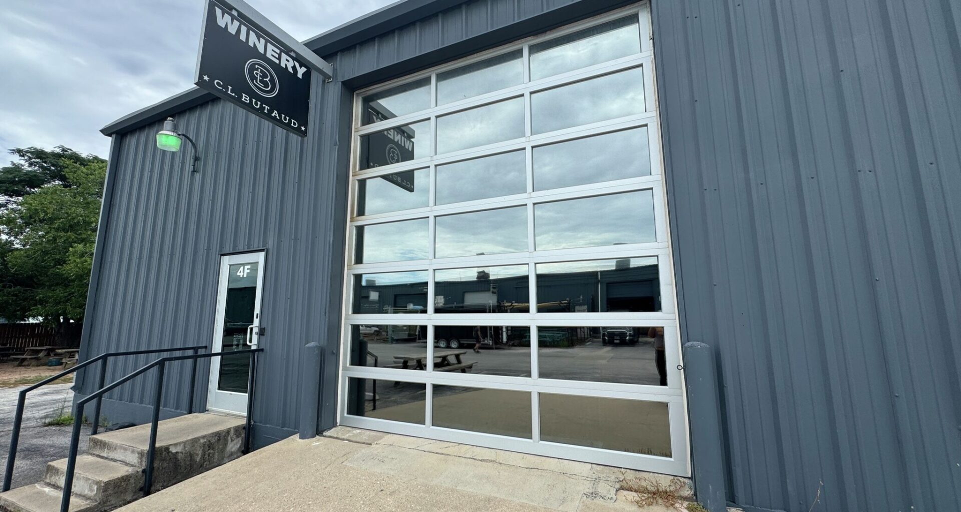 Exterior of C.L. Butaud's tasting room located at 415 E St. Elmo Road in Austin, Texas. 
