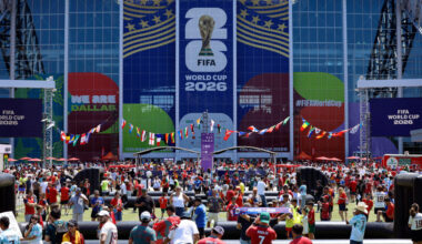 Celebs at Dallas Stadium for Spain-France World Cup semifinal