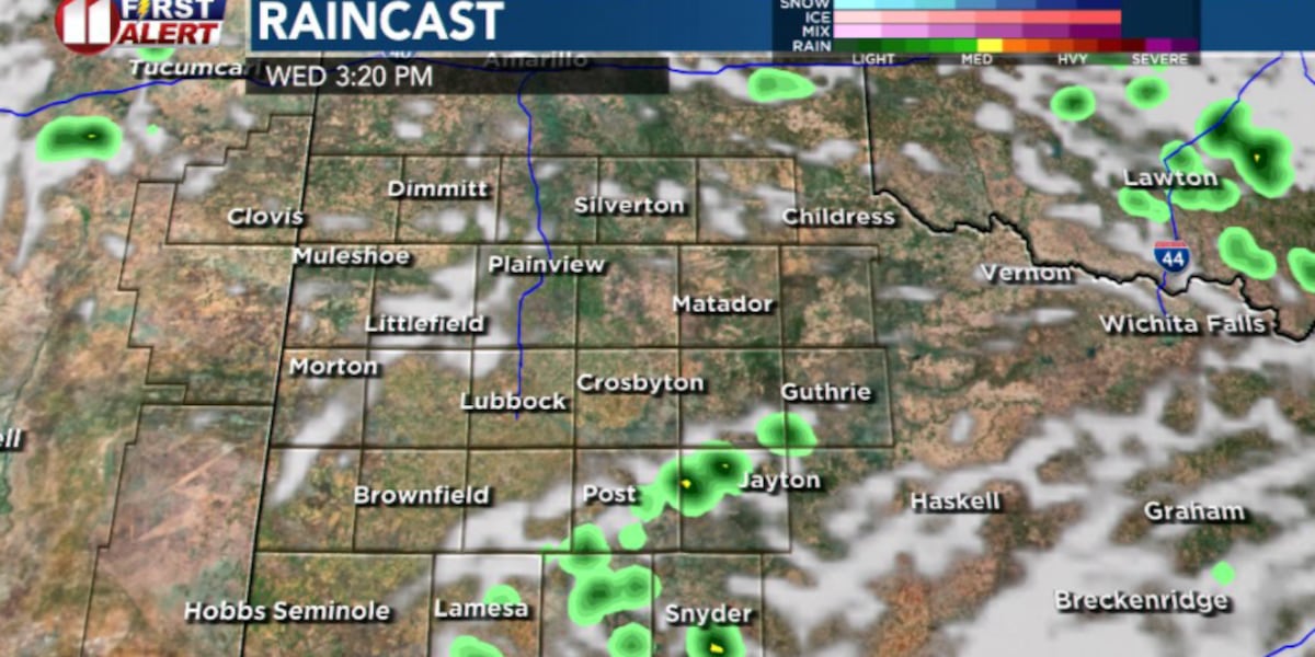 Slim rain chances Wednesday before chances increase Thursday, Friday