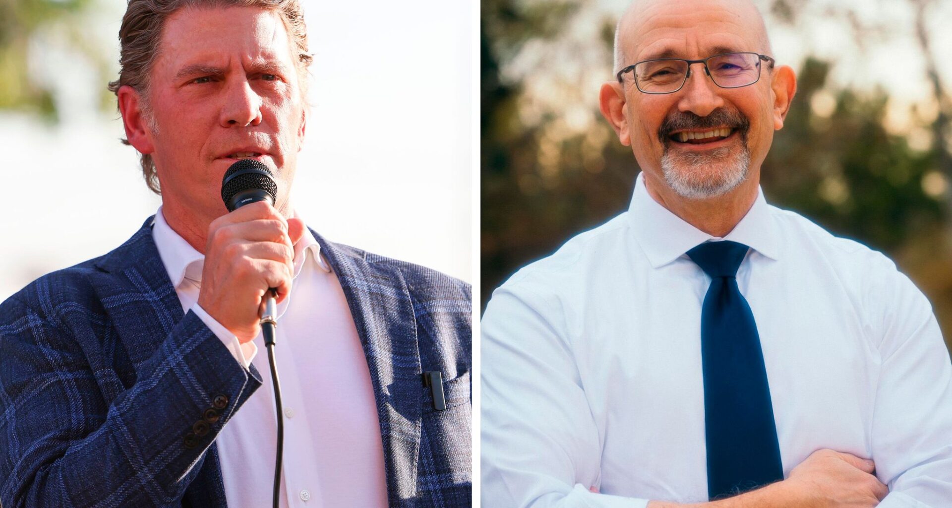 Bo French, left, won the Republican runoff for Texas Railroad Commission and faces state Rep. Jon Rosenthal, a Houston Democrat, in the November election. 