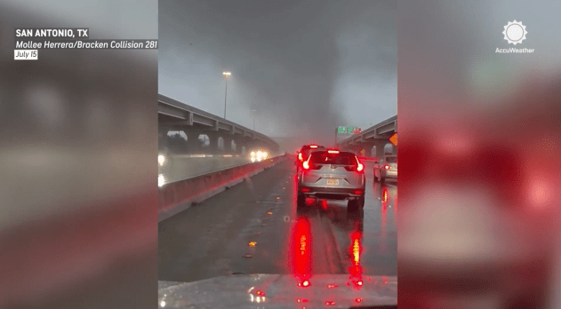 A tornado spotted at I-10 and the 1604 Loop in San Antonio on Wednesday, July 15, 2026. (Image credit: Mollee Herrera/Bracken Collision 281)