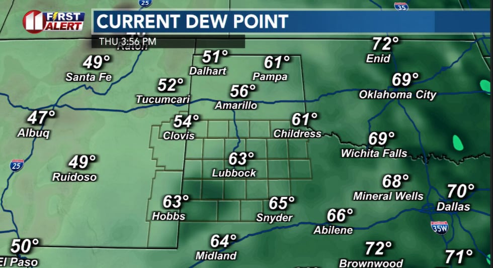 Dew points at 3:56 PM