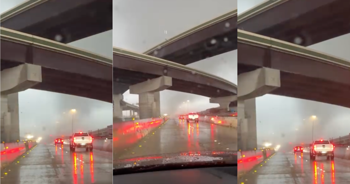 Tornado stalls commute on Loop 1604. This driver saw it all.