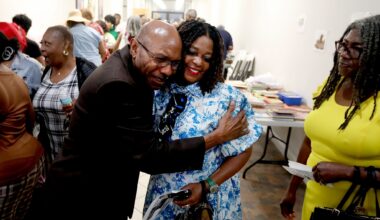 Pastor Chris Simmons greets parishioners following his Sunday service at Cornerstone Baptist Church, in Dallas, Texas, Sunday, July 12, 2026.