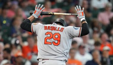 Orioles catcher Samuel Basallo exits game in Houston with shoulder discomfort