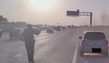 Southlake police officer halts traffic stop, sprints toward burning car on Highway 114