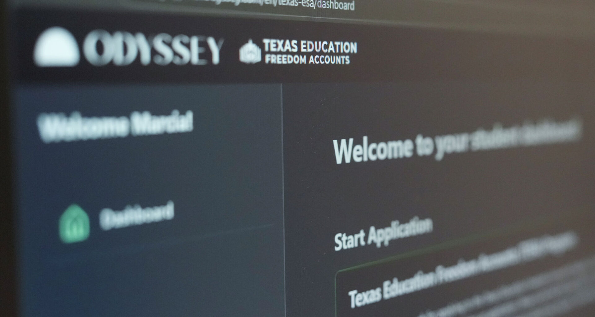 Marcia Pena works to apply for a Texas Education Freedom Account voucher for her daughter's Catholic school in Houston on Feb. 4, 2026. 