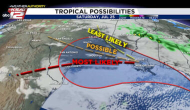 Near 100° for San Antonio this week, and an update on what will soon be Tropical Storm Bertha