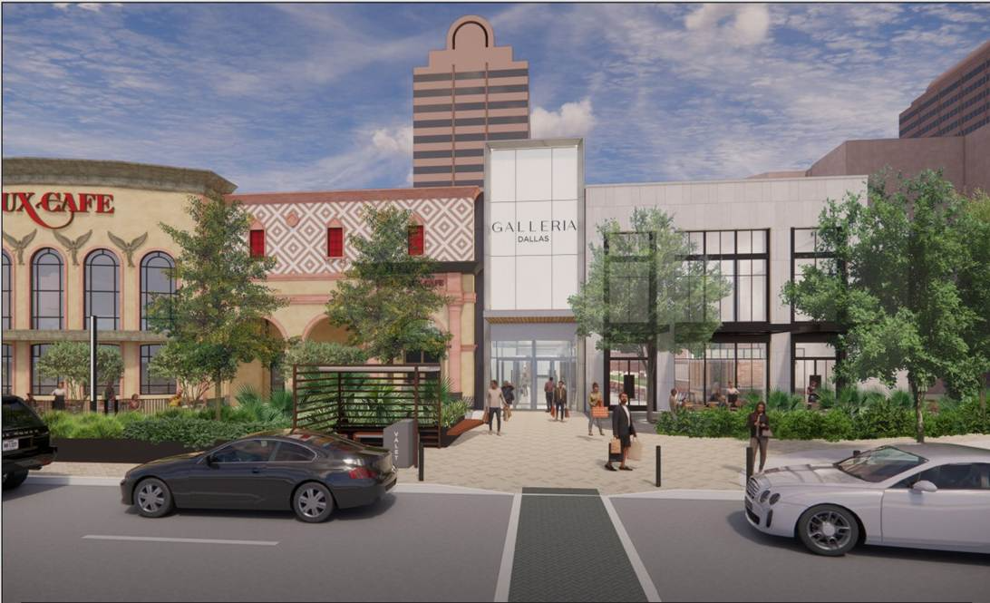 Rendering of planned entrance for Galleria Dallas.