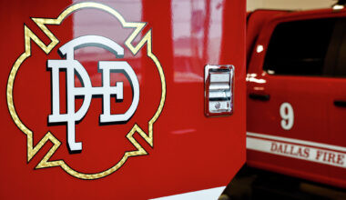 A gas line was hit outside an Uptown Dallas apartment complex on July 22, 2026. 