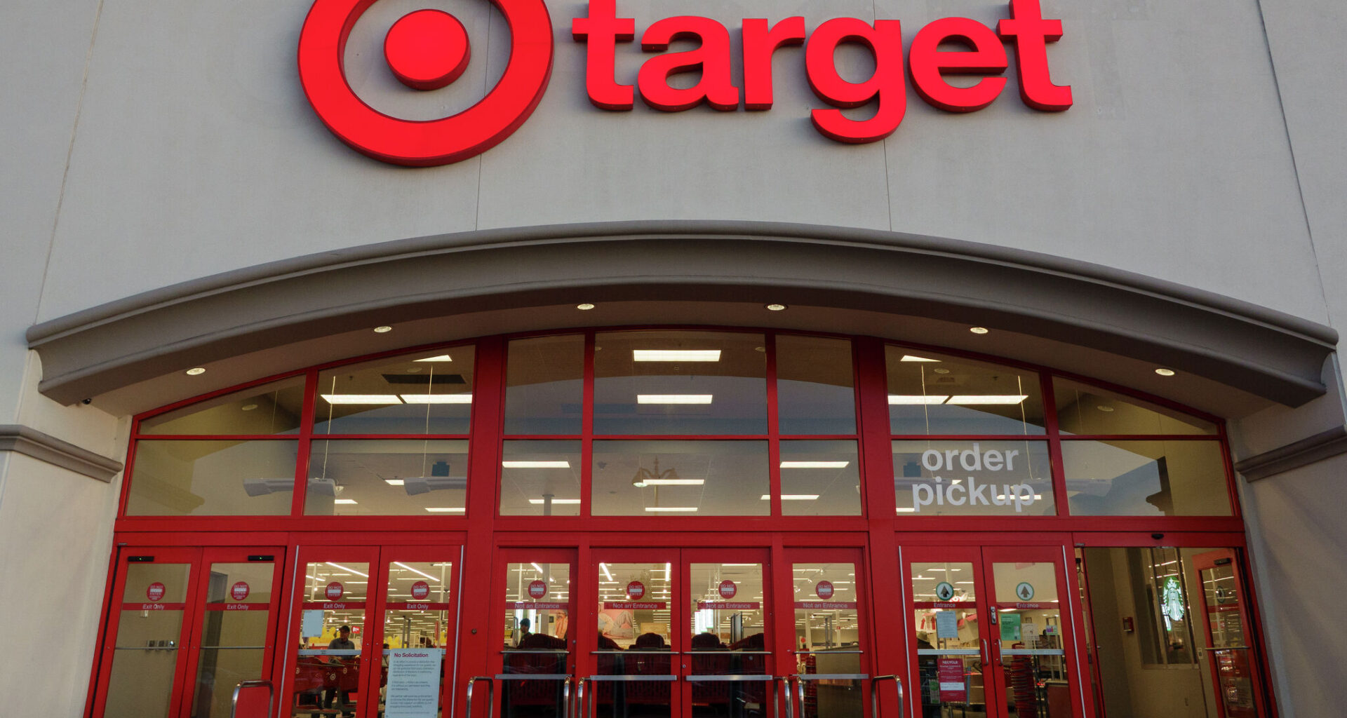 A Target logo is displayed at the entrance to a store on March 6, 2026 in Moorpark, CA.