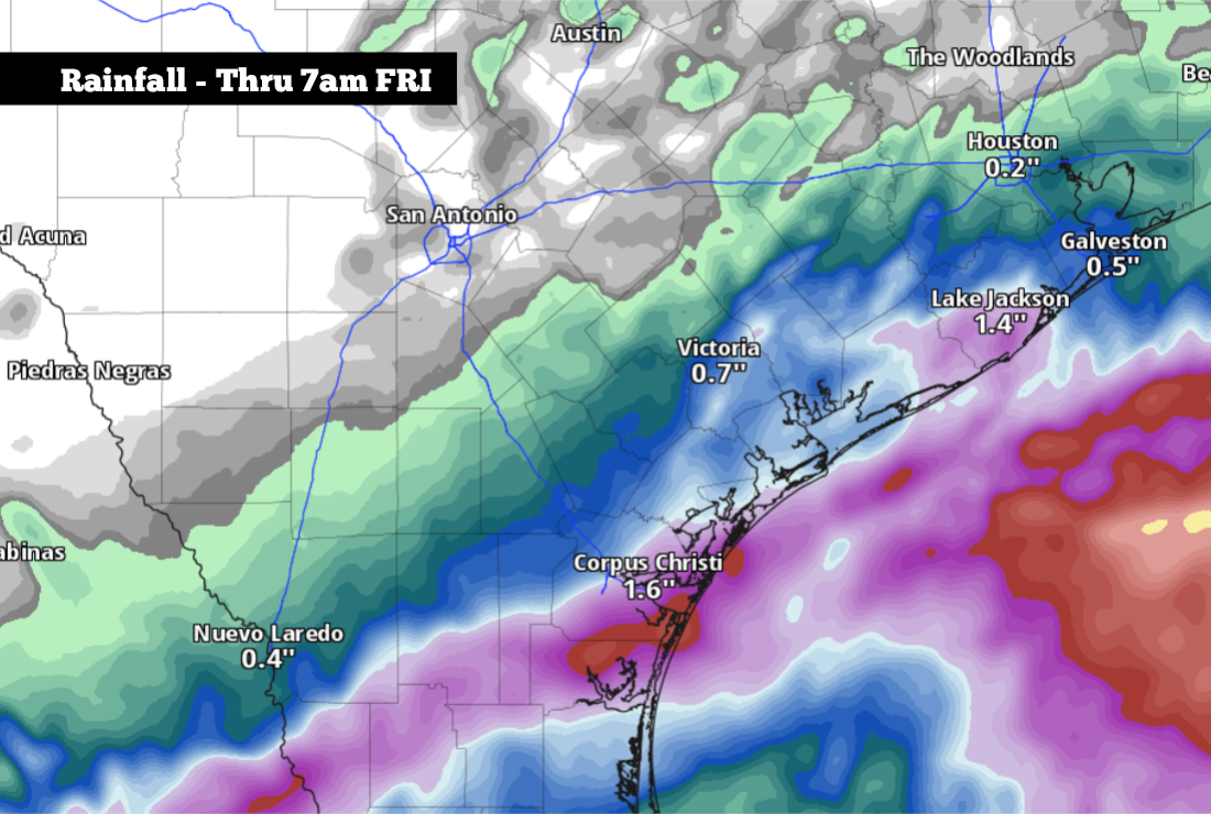 Bertha may bring rain into South Texas tonight. Here’s how much.