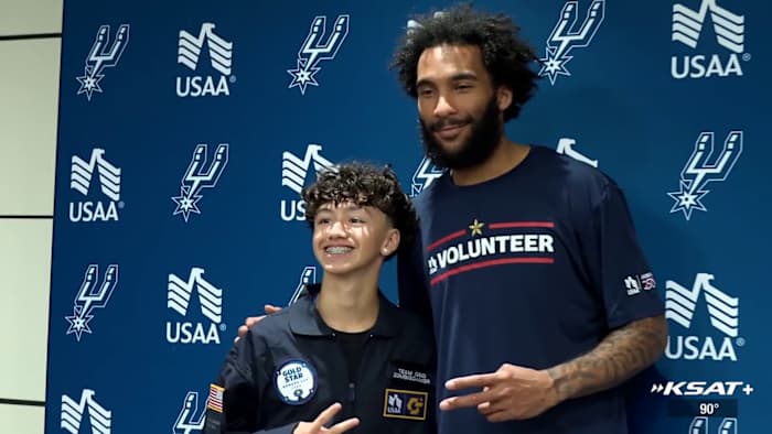 Spurs’ Julian Champagnie joins USAA event honoring Gold Star families