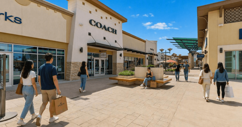 people walking past a coach in fort worth