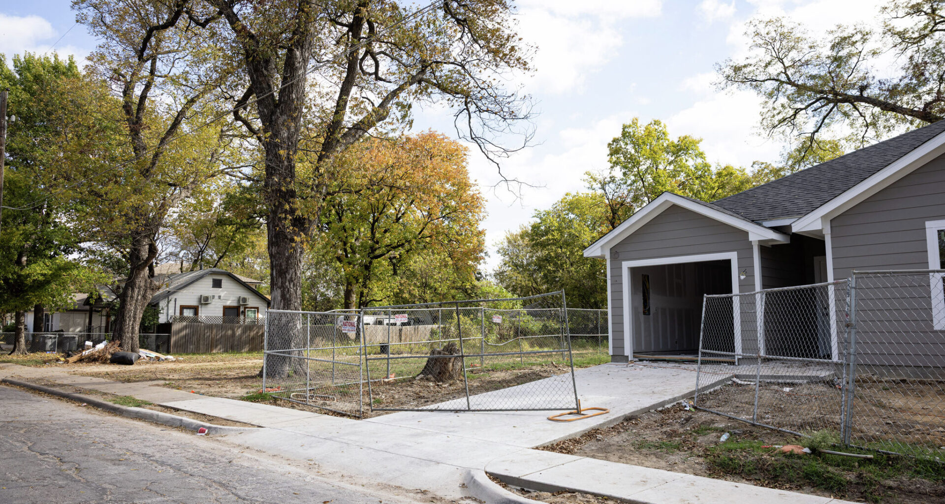 A new home is being erected on Hamilton Avenue in the Mill City neighborhood on Nov. 14, 2025, in Dallas.