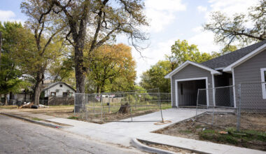 A new home is being erected on Hamilton Avenue in the Mill City neighborhood on Nov. 14, 2025, in Dallas.