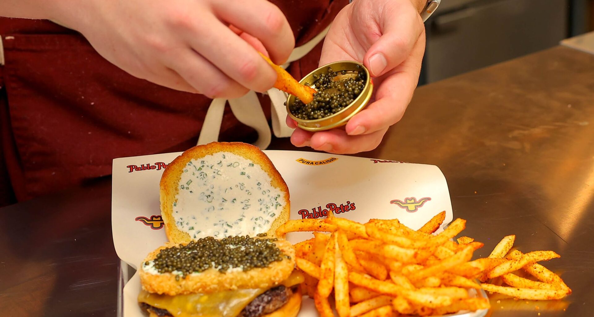 How to get ‘hilarious’ caviar burger at Dallas restaurant Pablo Pete's